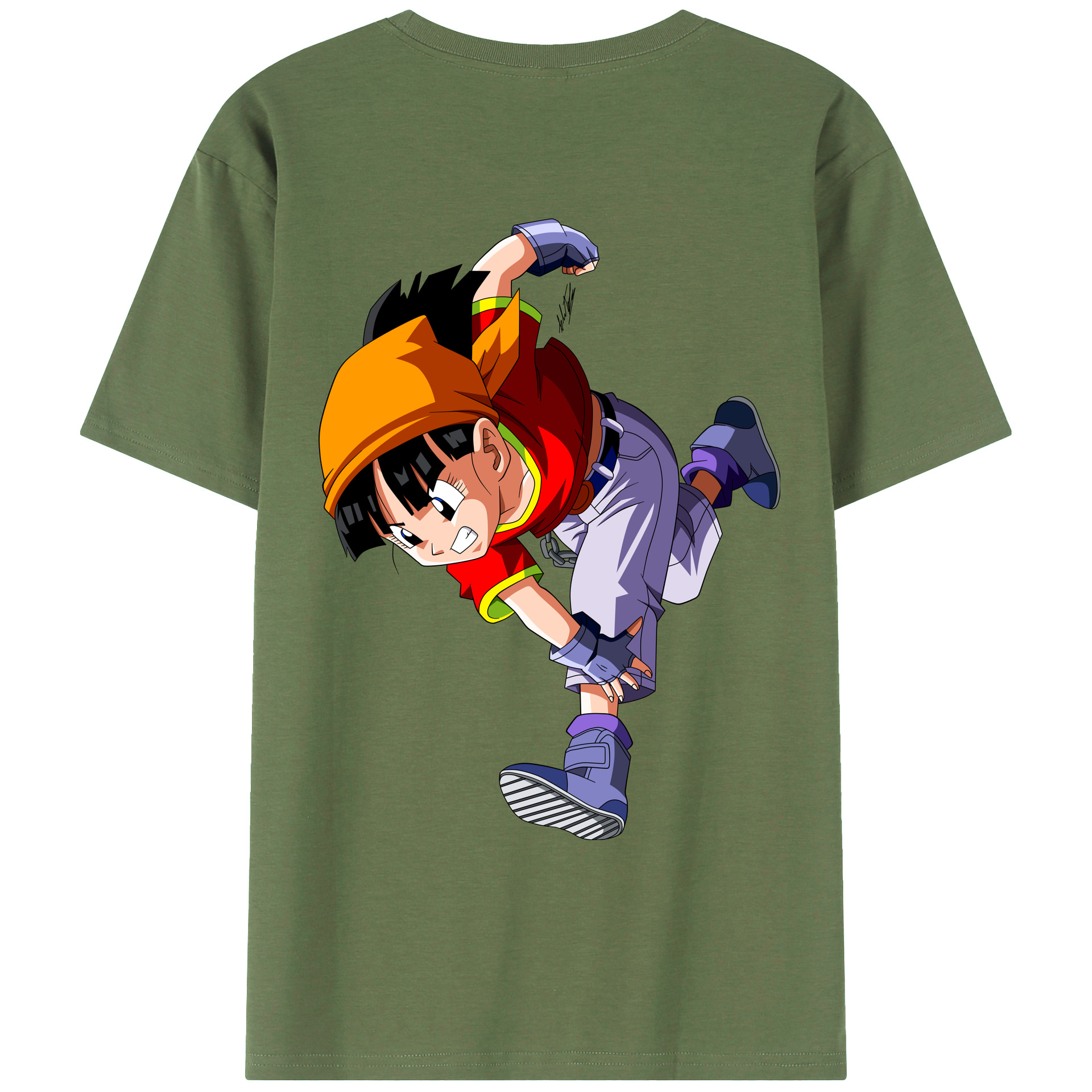 （画像用） ドラゴンボール パン DRAGON BALL Pan 綿100％ メンズ半袖Tシャツ（バックプリント） 通気性